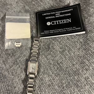 Women’s Citizen Eco Drive Mother Of Pearl Watch with diamond borders